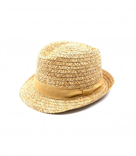 straw trilby beige ribbon